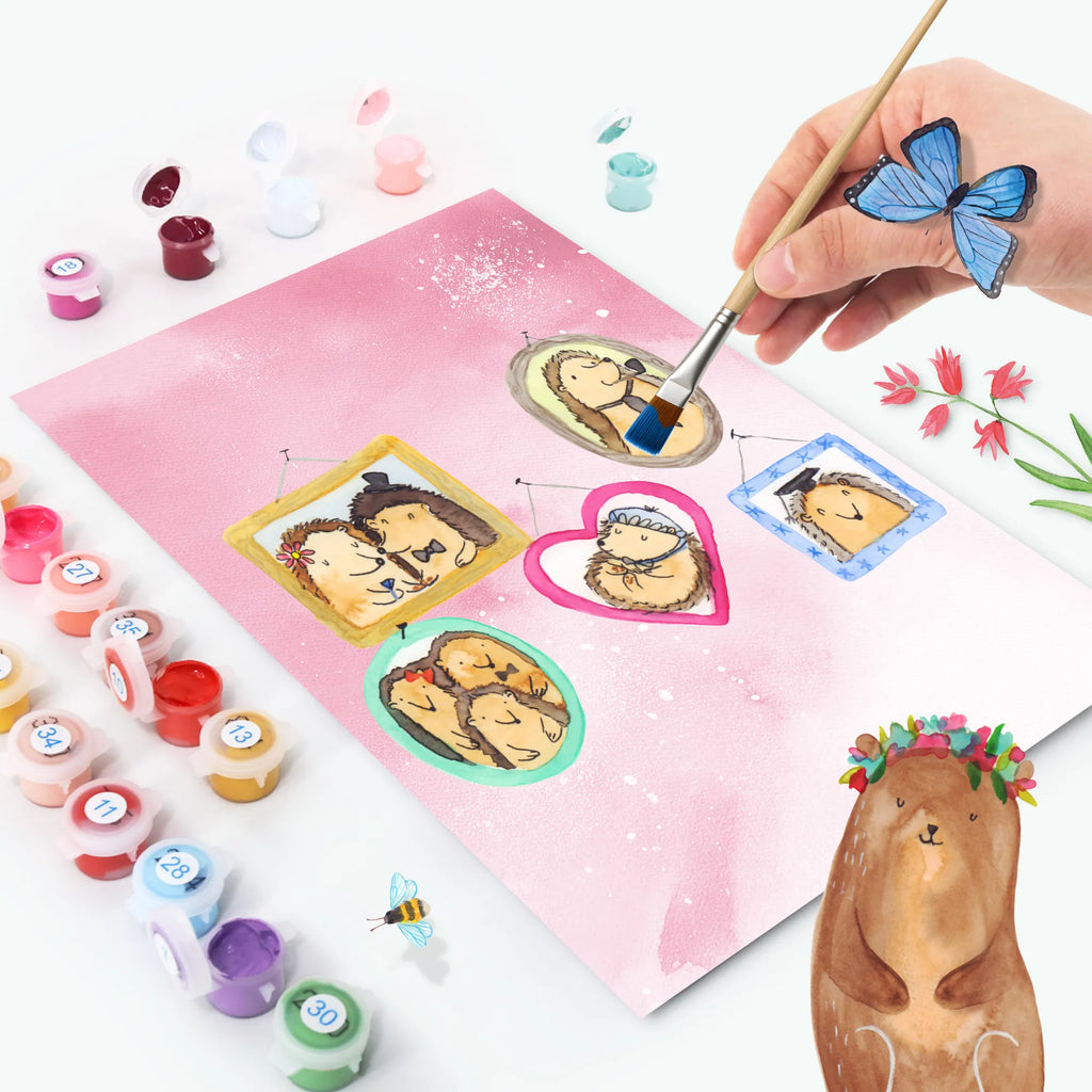 Paint by Numbers Hedgehog family Family, Father's Day, Mother's Day, brother, sister, Mom, Dad, dad, love, pictures, hedgehogs, mum, solidarity, happiness