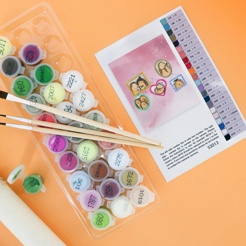 Paint by Numbers Hedgehog family Family, Father's Day, Mother's Day, brother, sister, Mom, Dad, dad, love, pictures, hedgehogs, mum, solidarity, happiness