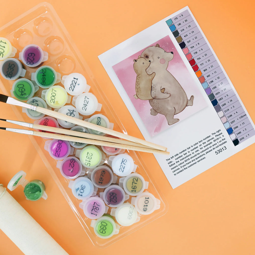 Paint by Numbers Papa Bear Family, Father's Day, Mother's Day, brother, sister, Mom, Dad, father's day, uncle, birthday, dad, present, daddy