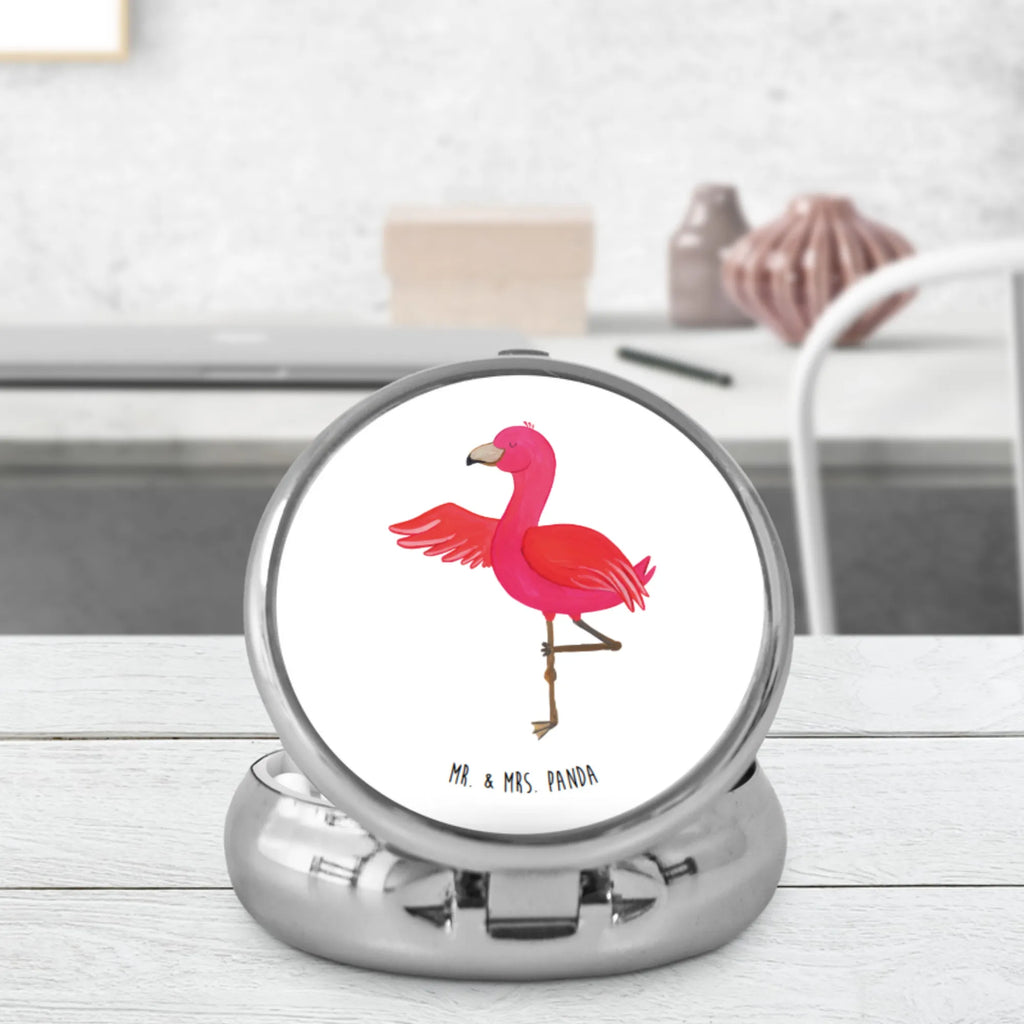 Pillendose Flamingo Yoga Dose, Pillendose, Pillen, Tablettenorganizer, Tabletten, Tablettenbox, Pillenorganizer, Pillendose klein, Flamingo, Vogel, Yoga, Ärger, Namaste, Aufregen, Entspannung, Yoga-Übung, Tiefenentspannung, Achtsamkeit