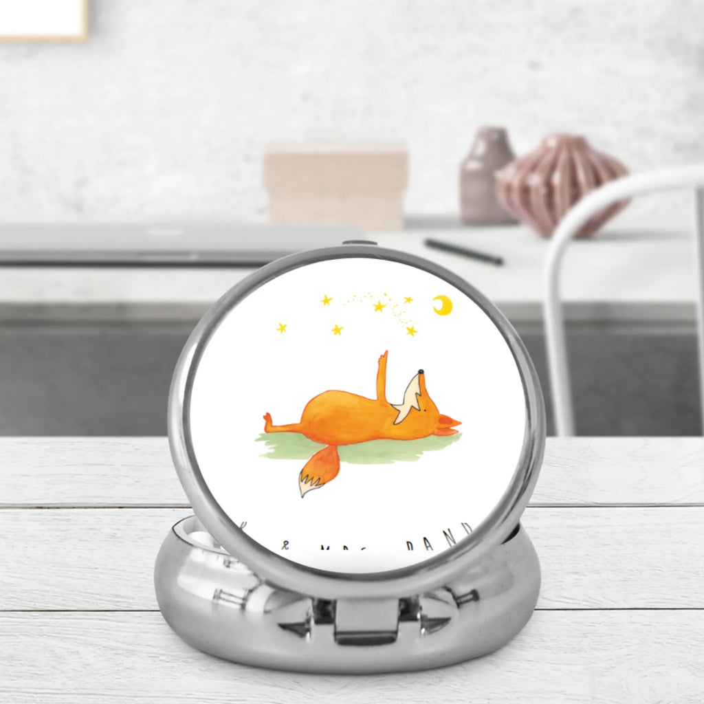 Pillendose Fuchs Sterne Pillendose klein, Dose, Pillendose, Tabletten, Tablettenorganizer, Pillen, Pillenorganizer, Tablettenbox, Fuchs, Spruch schön, Füchse, Romantik, tröstende Worte, Always Look on the Bright Side of Life, Spruch positiv