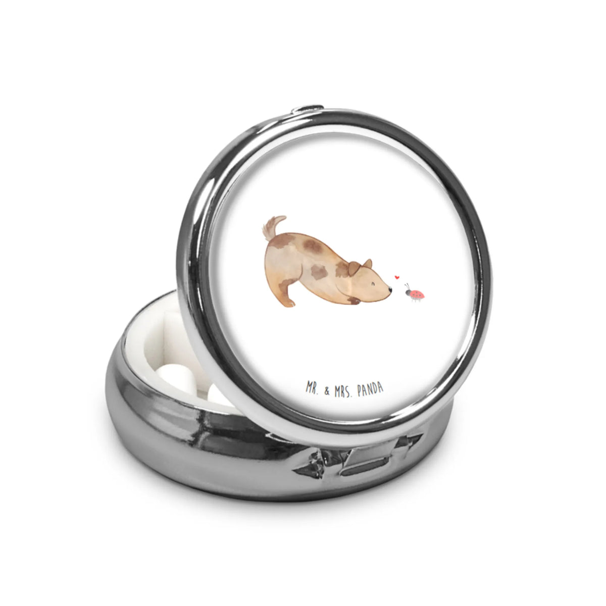 Pillbox Dog ladybug woof, dog mama, love dogs, love for dogs, dog decorative items, bag with dog print, funny gifts for dog owners, what do you give a dog lover, Christmas gifts for dogs, gifts for dogs, dog sayings, dog breed, mutt, hound, Dogs, Mongrel dog, Mongrel, Sayings, Ladybird, Dog slogan