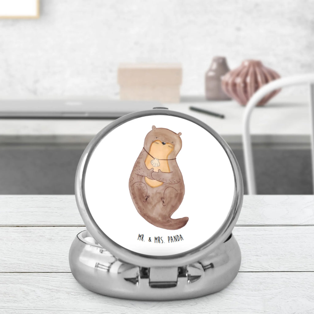 Pillendose Otter Muschel Tablettenorganizer, Pillendose, Dose, Pillenorganizer, Tabletten, Pillendose klein, Pillen, Tablettenbox, Otter, Fischotter, Seeotter, Tagträumen, Otterliebe, Büro, Motivation, grübeln, träumen