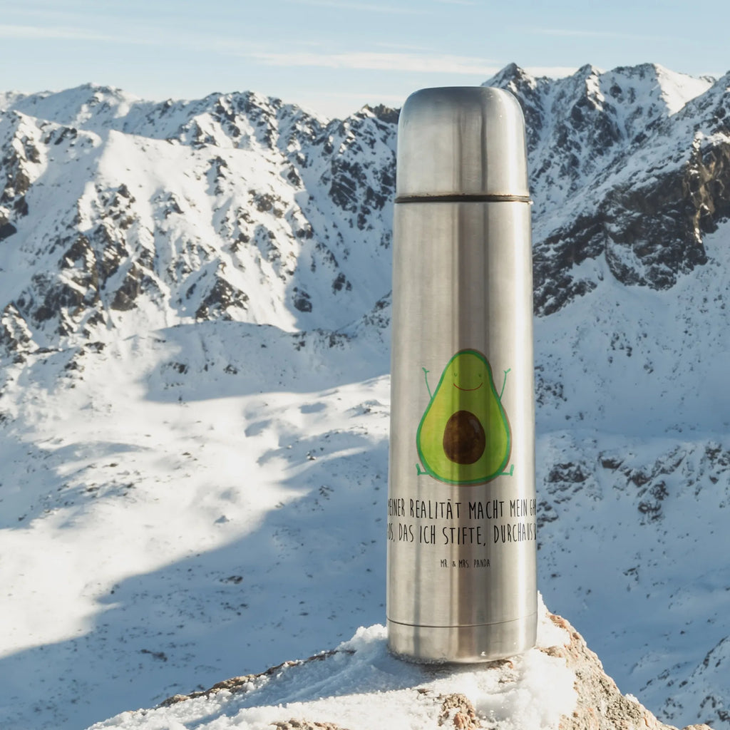 Thermoskanne Avocado Glücklich Thermoskanne, Avocado, Veggie, Vegan, Gesund, Chaos