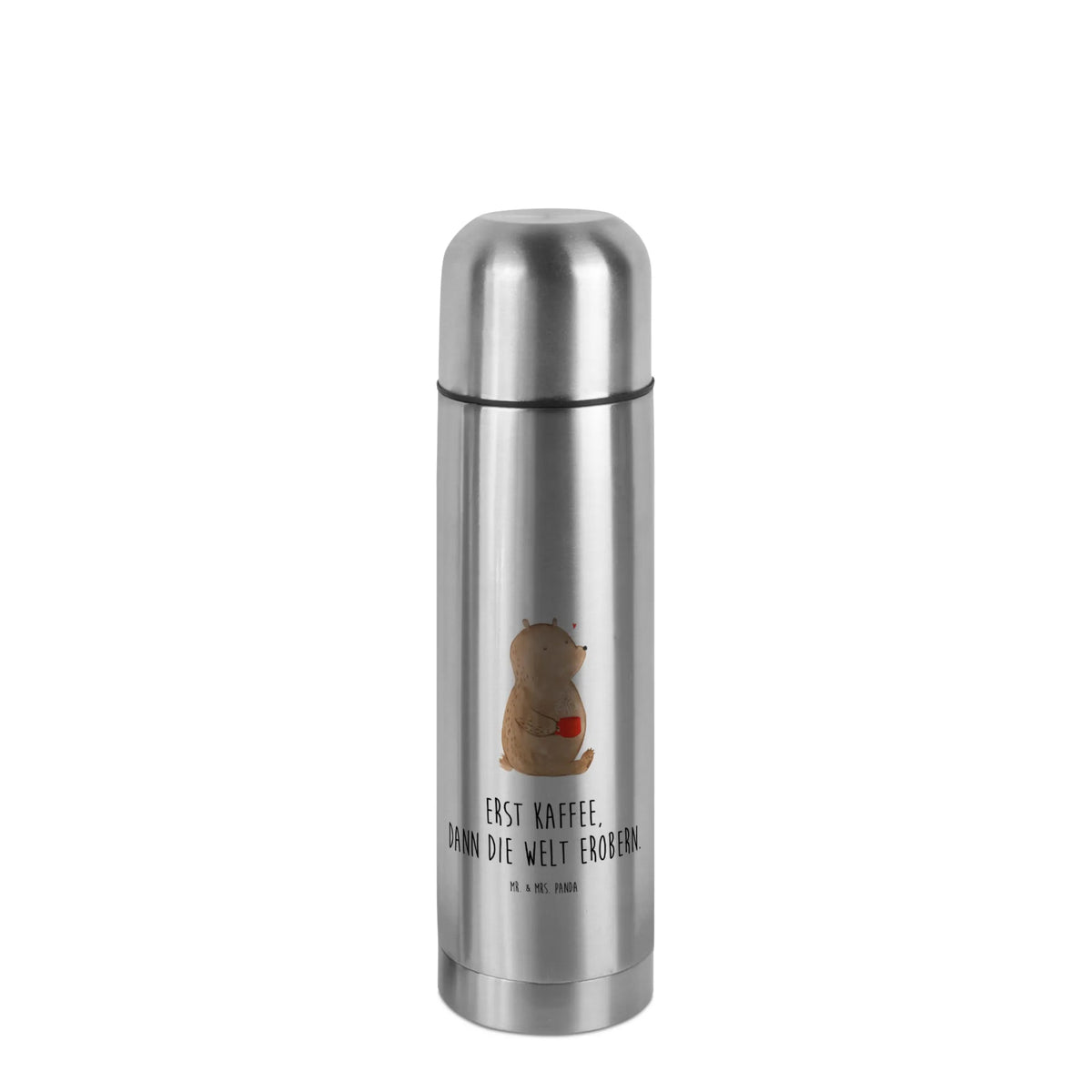 Thermos Flask bear Coffee teddy bear, cuddly toy, conquer the world, good morning, save the world, bears, morning routine