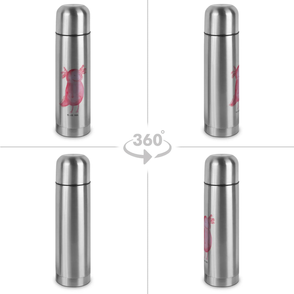 Thermos Flask axolotl Happy Thermoskanne, Axolotl, Molch, gute Laune, Lurch, Schwanzlurch, Motivation, Lurche, Axolot