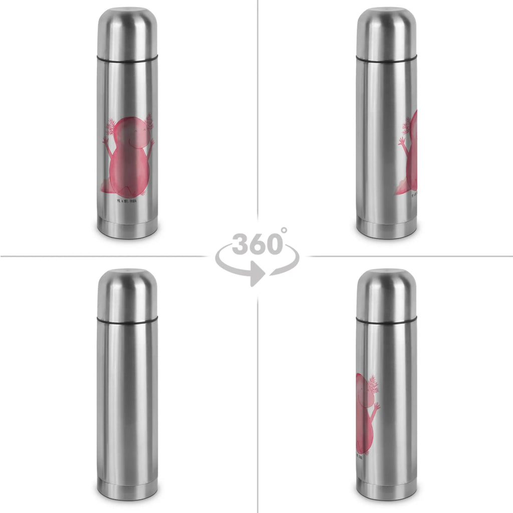 Thermos Flask axolotl Hooray Thermoskanne, Axolotl, Molch, fröhlich, Zufriedenheit, Spaß, Freude, Axolot, Lurche, Schwanzlurch, Motivation, Lurch