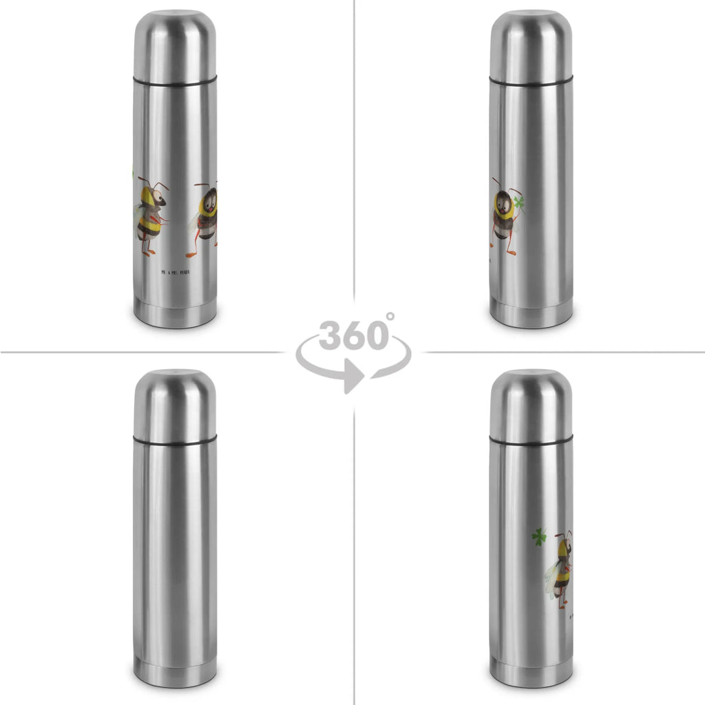 Thermoskanne Hummeln Kleeblatt Thermoskanne, Tiermotive, Gute Laune, lustige Sprüche, Tiere, Spruch schön, glücklich werden, Biene, Biene Deko, Spruch positiv, Hummel, Spruch fröhlich, glücklich sein