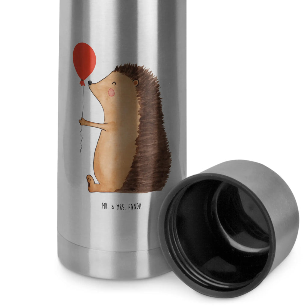 Thermos Flask Hedgehog balloon Thermoskanne, Tiermotive, Gute Laune, lustige Sprüche, Tiere, Geburtstagskind, Herzlichen Glückwunsch, Happy Birthday, Igel, Ballon, Geburtstag, Glückwunsch