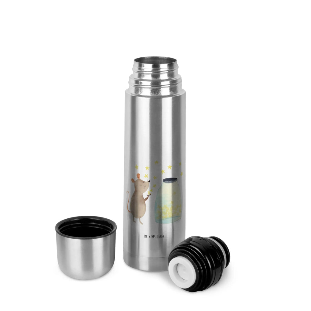 Thermos Flask Mouse Stars Thermoskanne, Tiermotive, Gute Laune, lustige Sprüche, Tiere, Geburt, Taufgeschenk, Wunsch, Maus, Kindergeburtstag, Kind, Geburtstag, erstes Kind, Hoffnung, Taufe, Schwangerschaft, Träume, Sterne