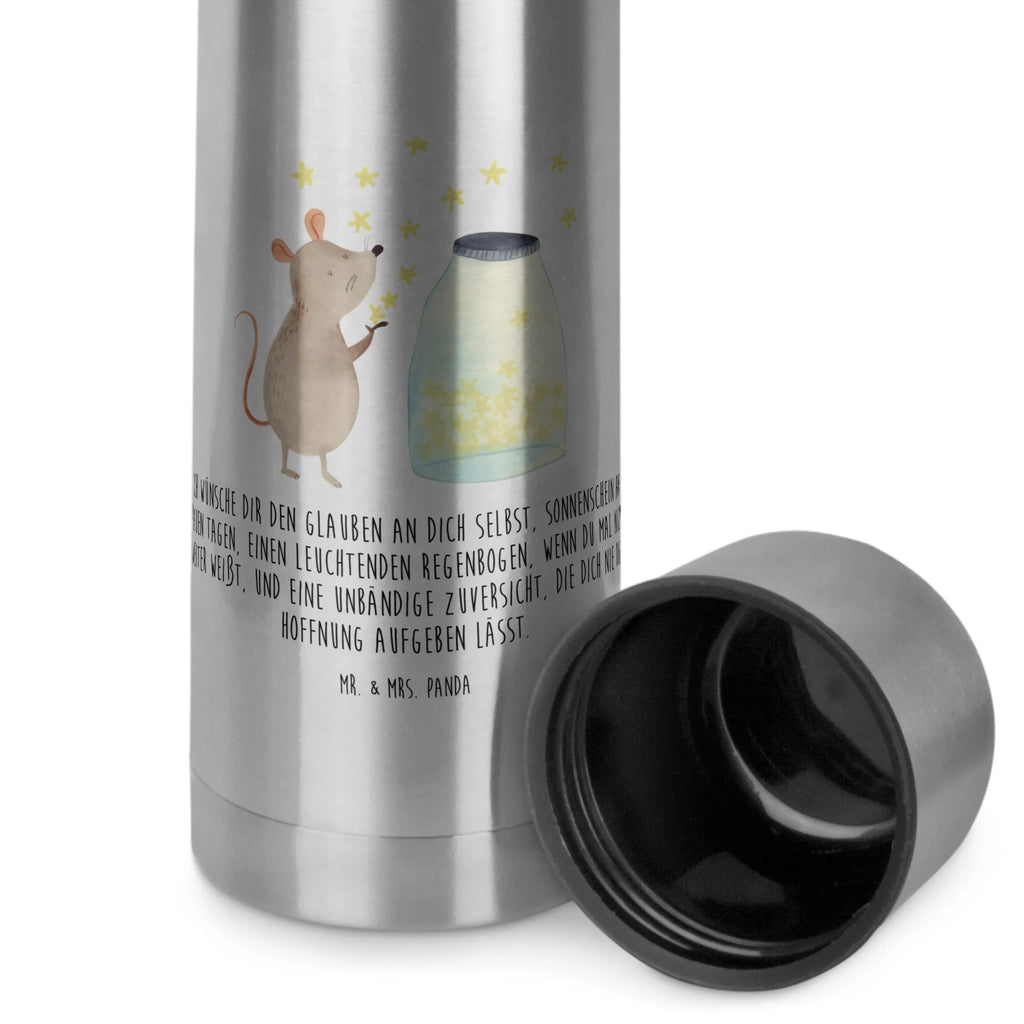 Thermos Flask Mouse Stars Thermoskanne, Tiermotive, Gute Laune, lustige Sprüche, Tiere, Geburt, Taufgeschenk, Wunsch, Maus, Kindergeburtstag, Kind, Geburtstag, erstes Kind, Hoffnung, Taufe, Schwangerschaft, Träume, Sterne