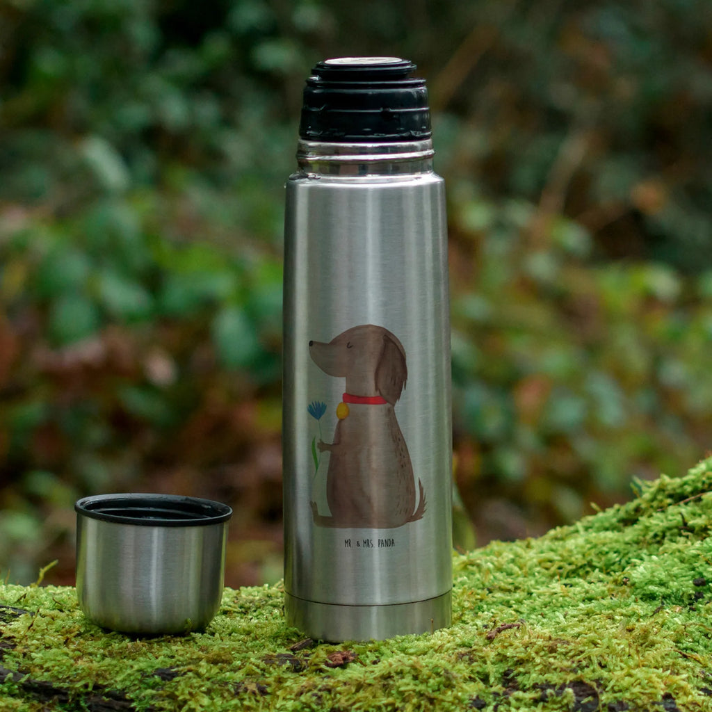 Thermos Flask Dog flower Thermoskanne, Hund, Hundemotiv, Haustier, Hunderasse, Tierliebhaber, Hundebesitzer, Sprüche, Hunde, Hundeliebe, Frauchen