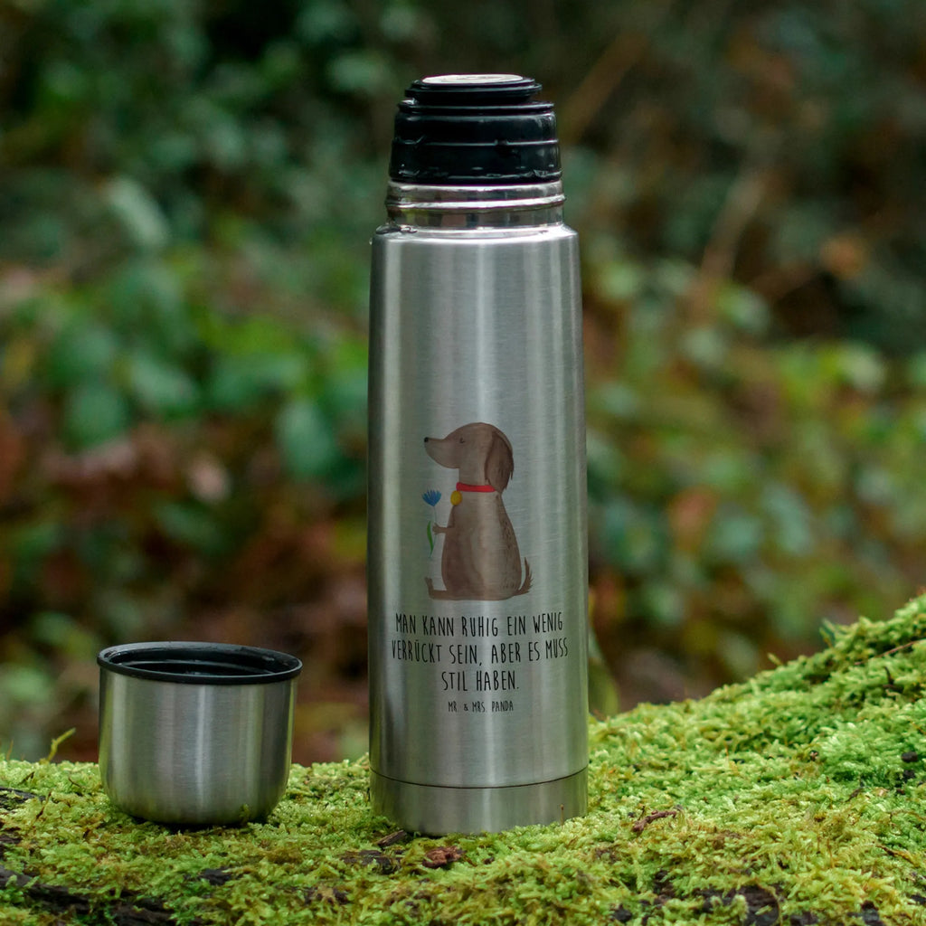 Thermos Flask Dog flower Thermoskanne, Hund, Hundemotiv, Haustier, Hunderasse, Tierliebhaber, Hundebesitzer, Sprüche, Hunde, Hundeliebe, Frauchen