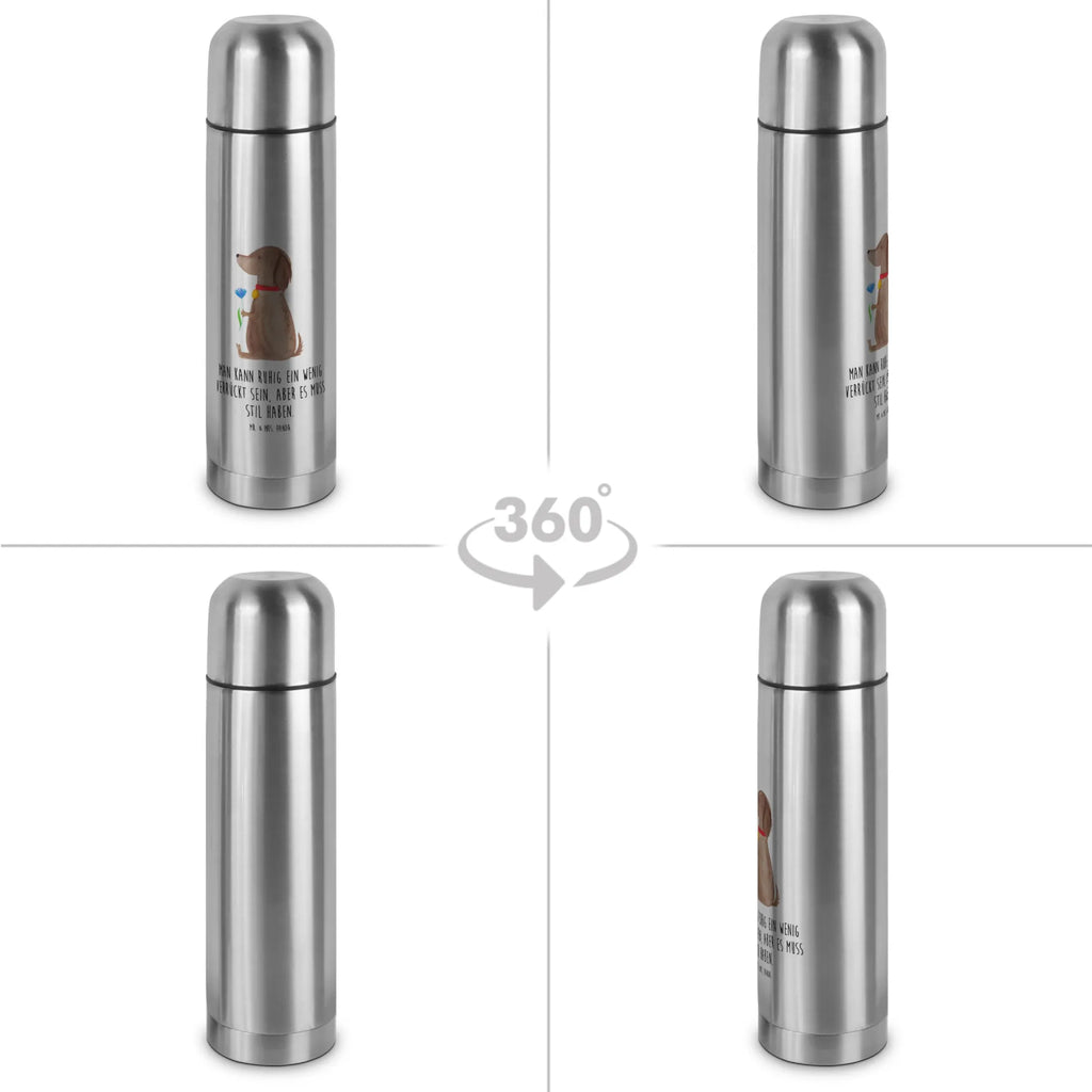 Thermos Flask Dog flower Thermoskanne, Hund, Hundemotiv, Haustier, Hunderasse, Tierliebhaber, Hundebesitzer, Sprüche, Hunde, Hundeliebe, Frauchen