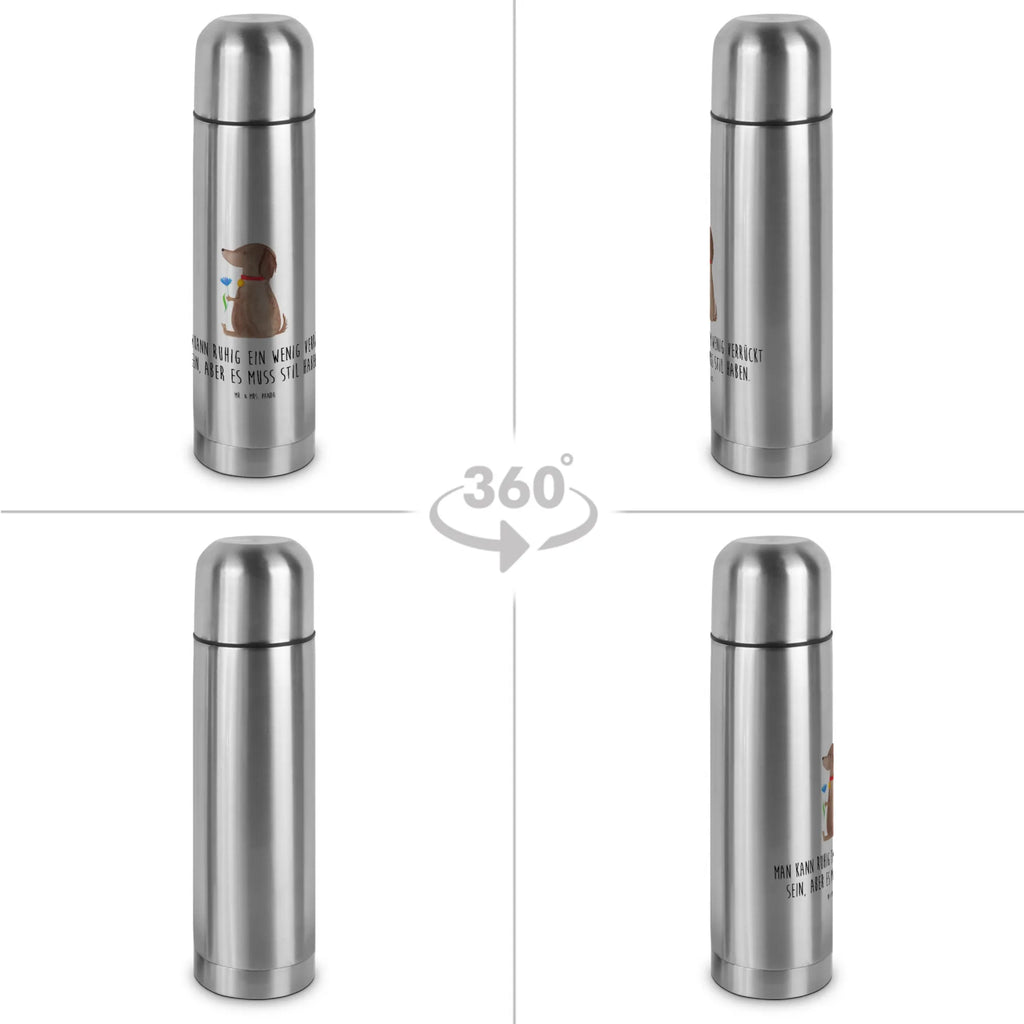 Thermos Flask Dog flower Thermoskanne, Hund, Hundemotiv, Haustier, Hunderasse, Tierliebhaber, Hundebesitzer, Sprüche, Hunde, Hundeliebe, Frauchen