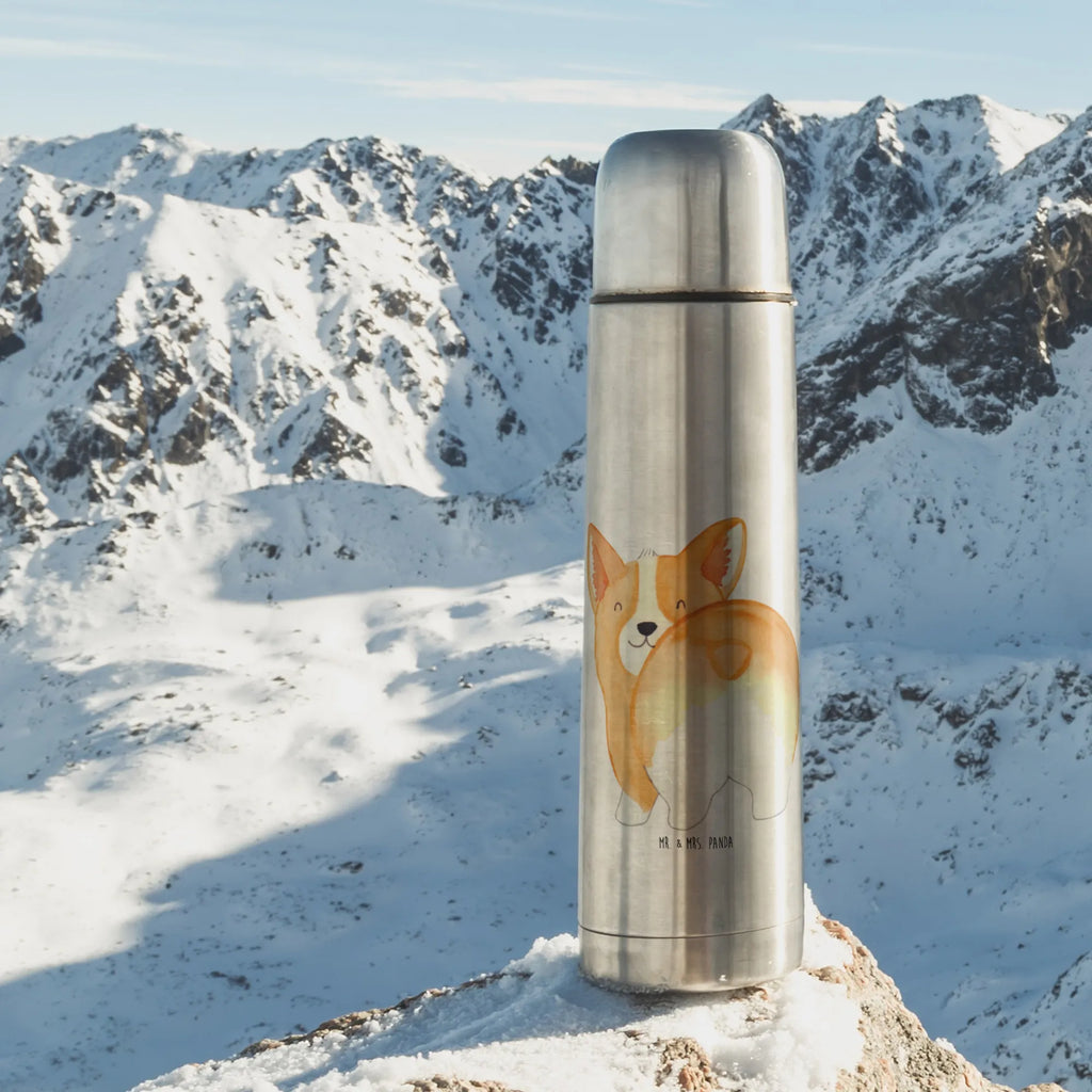 Thermos Flask corgi buttocks Thermoskanne, Hund, Hundemotiv, Haustier, Hunderasse, Tierliebhaber, Hundebesitzer, Sprüche, Hundeliebe, Corgie, Spruch, Motivation, Selbstliebe