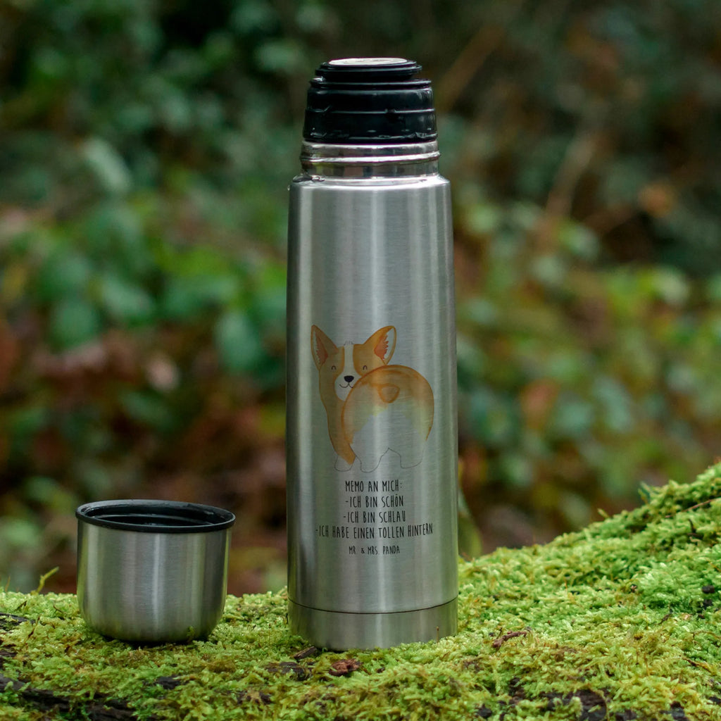Thermos Flask corgi buttocks Thermoskanne, Hund, Hundemotiv, Haustier, Hunderasse, Tierliebhaber, Hundebesitzer, Sprüche, Hundeliebe, Corgie, Spruch, Motivation, Selbstliebe