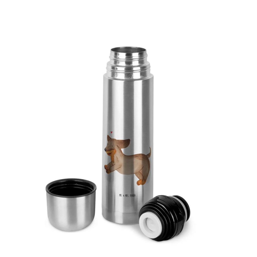 Thermos Flask Dog dachshund Thermoskanne, Hund, Hundemotiv, Haustier, Hunderasse, Tierliebhaber, Hundebesitzer, Sprüche, Dachshund, Dackel, happy dog, Hunde