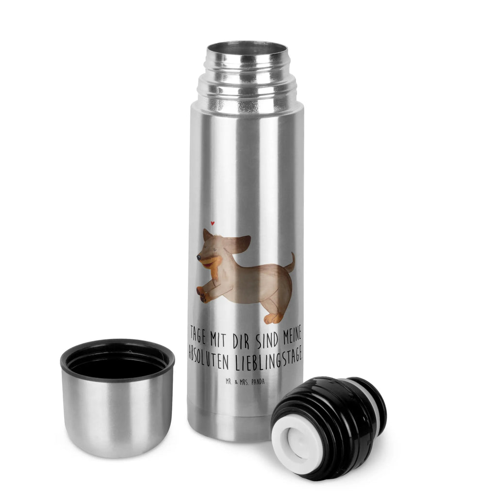 Thermos Flask Dog dachshund Thermoskanne, Hund, Hundemotiv, Haustier, Hunderasse, Tierliebhaber, Hundebesitzer, Sprüche, Dachshund, Dackel, happy dog, Hunde