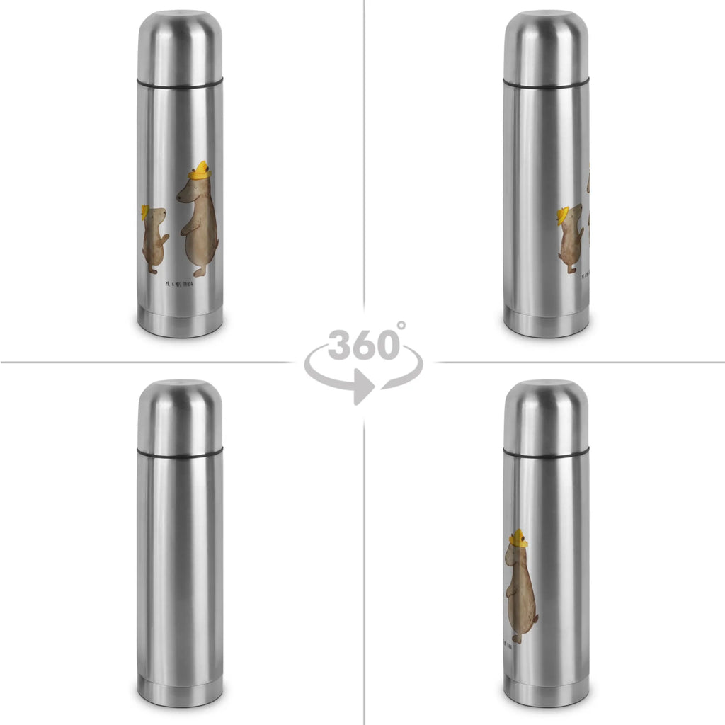 Thermos Flask Bears with hats Thermoskanne, Familie, Vatertag, Muttertag, Bruder, Schwester, Mama, Papa, Oma, Opa, Paps, Söhne, Vater, Daddy, Papi, Sohn, Vorbild, Kind, Bären, Family, Dad, Vater-Sohn, Lieblingsmensch, Kinder, Bär