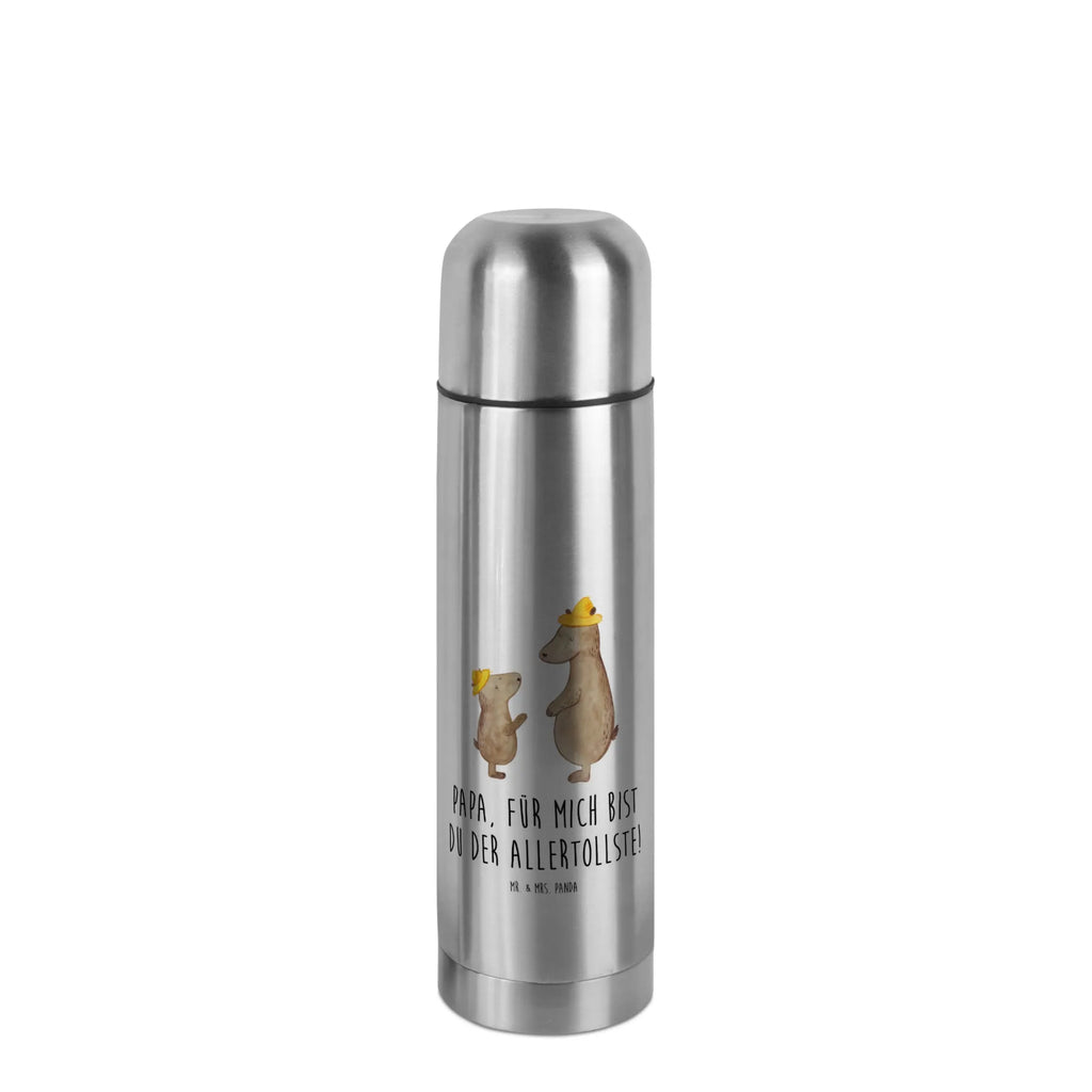 Thermos Flask Bears with hats Thermoskanne, Familie, Vatertag, Muttertag, Bruder, Schwester, Mama, Papa, Oma, Opa, Paps, Söhne, Vater, Daddy, Papi, Sohn, Vorbild, Kind, Bären, Family, Dad, Vater-Sohn, Lieblingsmensch, Kinder, Bär