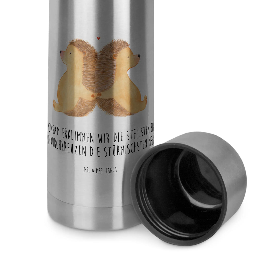 Thermos Flask Hedgehogs holding hands Thermoskanne, Liebe, Partner, Freund, Freundin, Ehemann, Ehefrau, Heiraten, Verlobung, Heiratsantrag, Liebesgeschenk, Jahrestag, Hocheitstag, Liebesbeweis, Liebesbotschaft, Hochzeit, Hand in Hand, Lieblingsmensch, Love, Igel, Gemeinsamkeit, Igelliebe, Geschenk für zwei, große Liebe