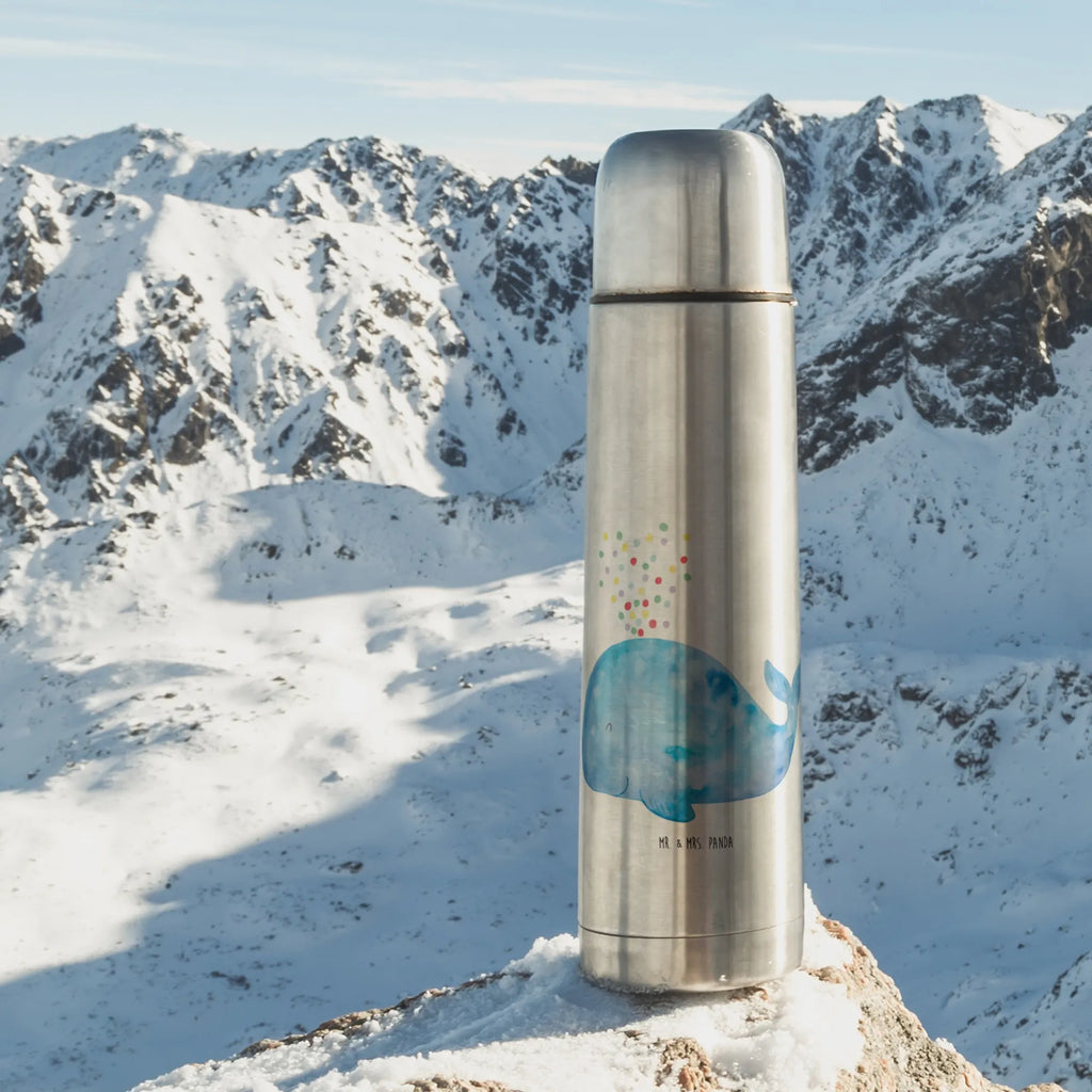 Thermos Flask whale confetti Thermoskanne, Meerestiere, Meer, Urlaub, Motivation, Konfetti, Diät, Abnehmen, Neuanfang, Geburtstag, Wale, Lebensabschnitt, Trennung, Wal, Neustart