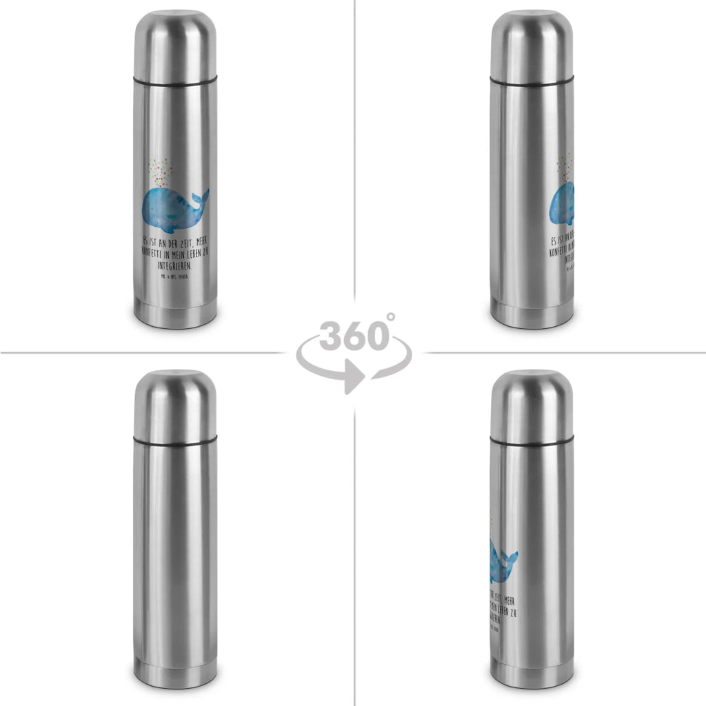 Thermos Flask whale confetti Thermoskanne, Meerestiere, Meer, Urlaub, Motivation, Konfetti, Diät, Abnehmen, Neuanfang, Geburtstag, Wale, Lebensabschnitt, Trennung, Wal, Neustart