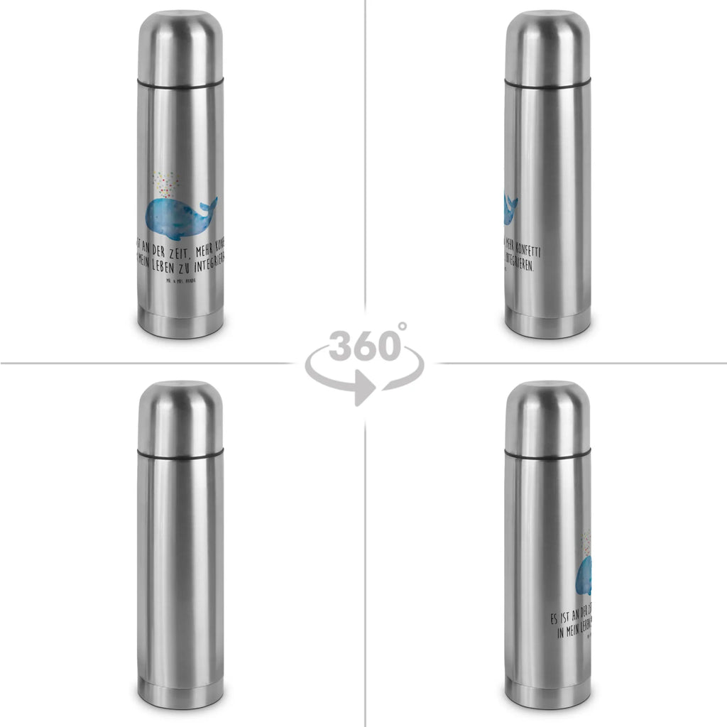 Thermos Flask whale confetti Thermoskanne, Meerestiere, Meer, Urlaub, Motivation, Konfetti, Diät, Abnehmen, Neuanfang, Geburtstag, Wale, Lebensabschnitt, Trennung, Wal, Neustart