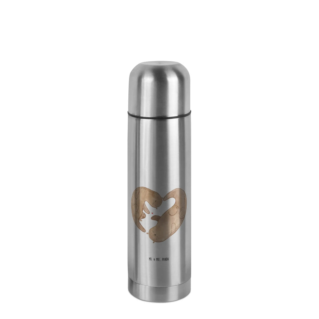 Thermos Flask otter Heart Thermoskanne, Otter, Fischotter, Seeotter, Herz, Hochzeitstag, Bessere Hälfte, Liebesgeschenk, gemeinsames Leben, Jahrestag, Love you, Liebe, Liebesbeweis, Verlobung