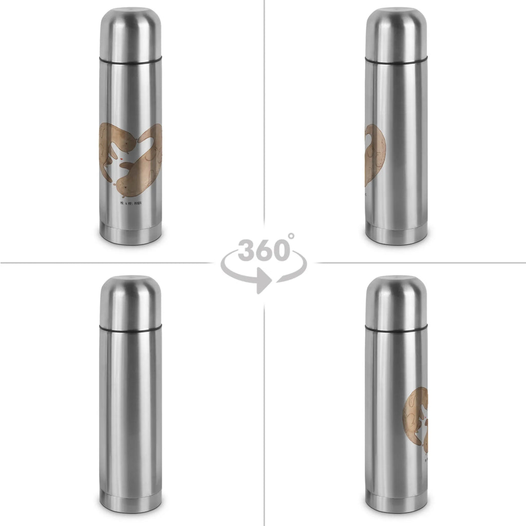 Thermos Flask otter Heart Thermoskanne, Otter, Fischotter, Seeotter, Herz, Hochzeitstag, Bessere Hälfte, Liebesgeschenk, gemeinsames Leben, Jahrestag, Love you, Liebe, Liebesbeweis, Verlobung