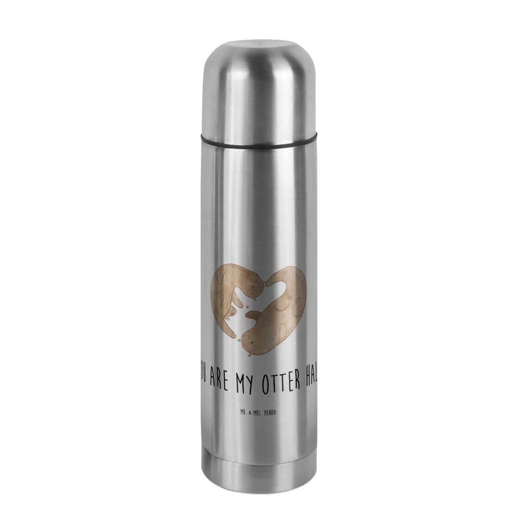 Thermos Flask otter Heart Thermoskanne, Otter, Fischotter, Seeotter, Herz, Hochzeitstag, Bessere Hälfte, Liebesgeschenk, gemeinsames Leben, Jahrestag, Love you, Liebe, Liebesbeweis, Verlobung