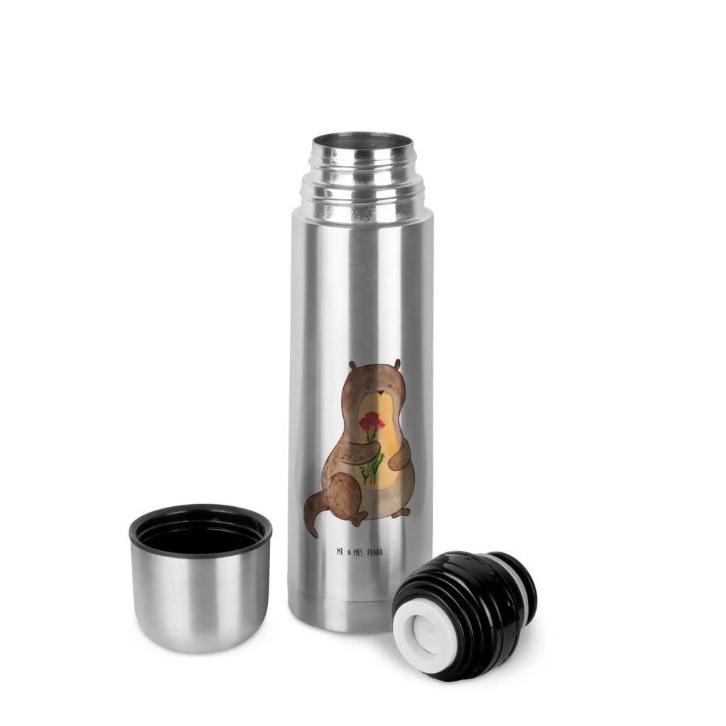 Thermos Flask otter Bunch of flowers Thermoskanne, Otter, Fischotter, Seeotter, Otter Seeotter See Otter