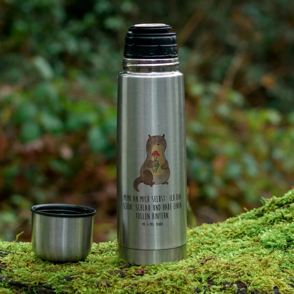 Thermos Flask otter Bunch of flowers Thermoskanne, Otter, Fischotter, Seeotter, Otter Seeotter See Otter