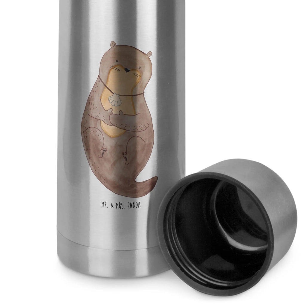 Thermos Flask otter shell Thermoskanne, Otter, Fischotter, Seeotter, träumen, Motivation, Tagträumen, grübeln, Büro, Otterliebe