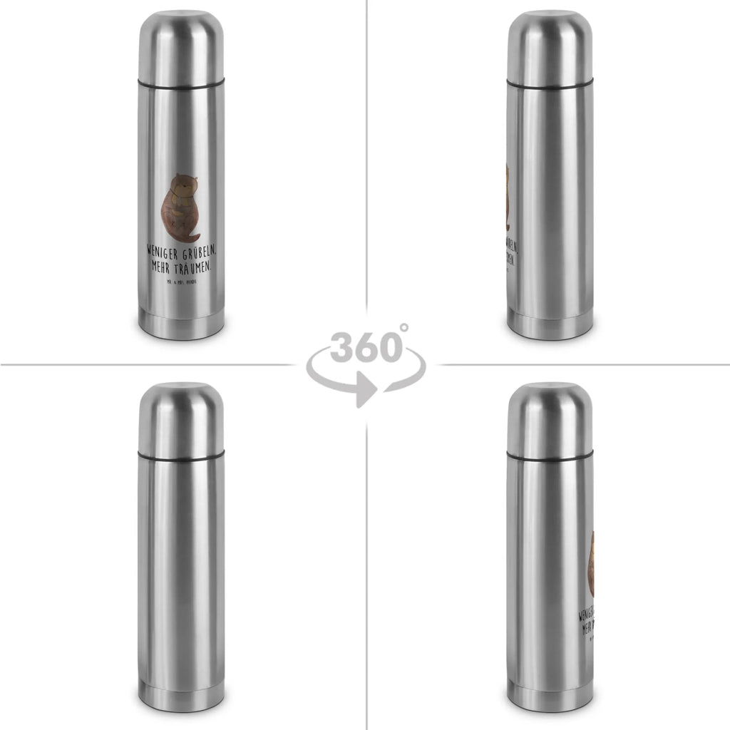 Thermos Flask otter shell Thermoskanne, Otter, Fischotter, Seeotter, träumen, Motivation, Tagträumen, grübeln, Büro, Otterliebe