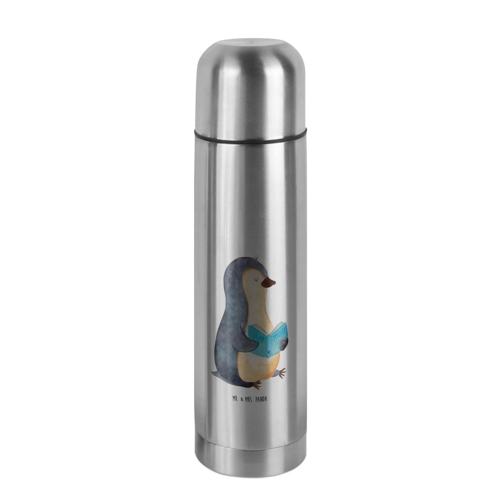 Thermos Flask Penguin A book Thermoskanne, Pinguin, Pinguine, Buch, Lesen, Bücherwurm, Nichtstun, Faulenzen, Ferien, Urlaub, Freizeit