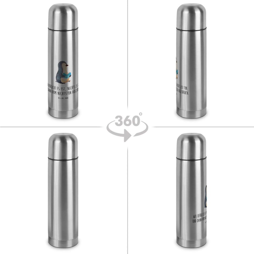 Thermos Flask Penguin A book Thermoskanne, Pinguin, Pinguine, Buch, Lesen, Bücherwurm, Nichtstun, Faulenzen, Ferien, Urlaub, Freizeit
