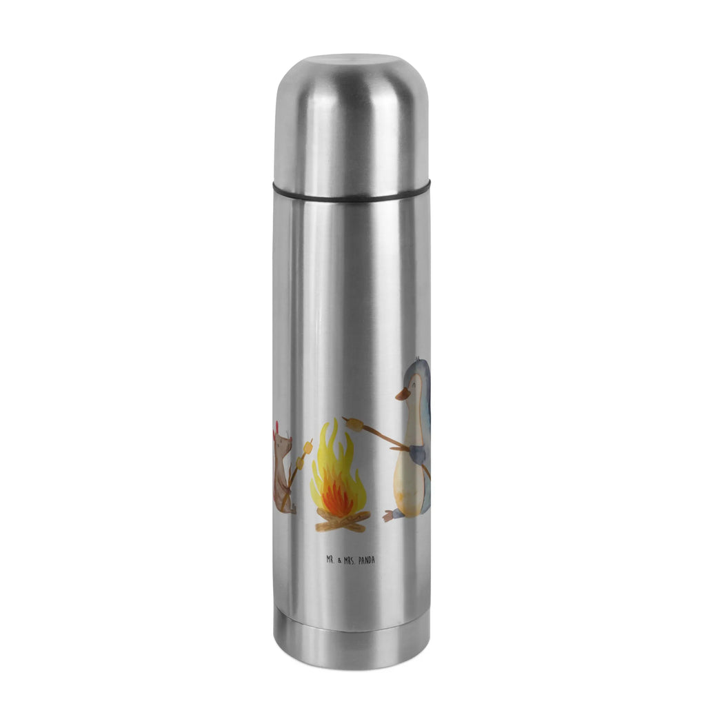 Thermos Flask Penguin campfire Thermoskanne, Pinguin, Pinguine, Motivation, Neustart, Büro, Marshmallows, Arbeit, Lebensspruch, grillen, Büroalltag, Job, Lebensmotivation, Feuer, Lagerfeuer, Leben, Liebe, Maus
