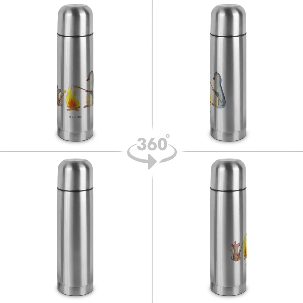 Thermos Flask Penguin campfire Thermoskanne, Pinguin, Pinguine, Motivation, Neustart, Büro, Marshmallows, Arbeit, Lebensspruch, grillen, Büroalltag, Job, Lebensmotivation, Feuer, Lagerfeuer, Leben, Liebe, Maus