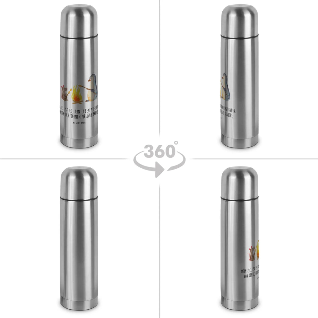 Thermos Flask Penguin campfire Thermoskanne, Pinguin, Pinguine, Motivation, Neustart, Büro, Marshmallows, Arbeit, Lebensspruch, grillen, Büroalltag, Job, Lebensmotivation, Feuer, Lagerfeuer, Leben, Liebe, Maus