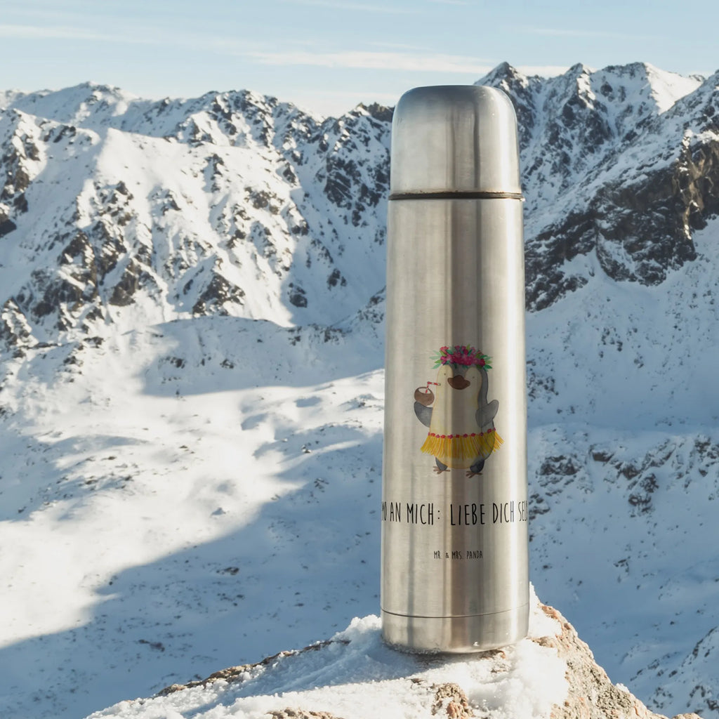 Thermoskanne Pinguin Kokosnuss Thermoskanne, Pinguin, Aloha, Urlaub, Hawaii, Kokosnuss, Pinguine