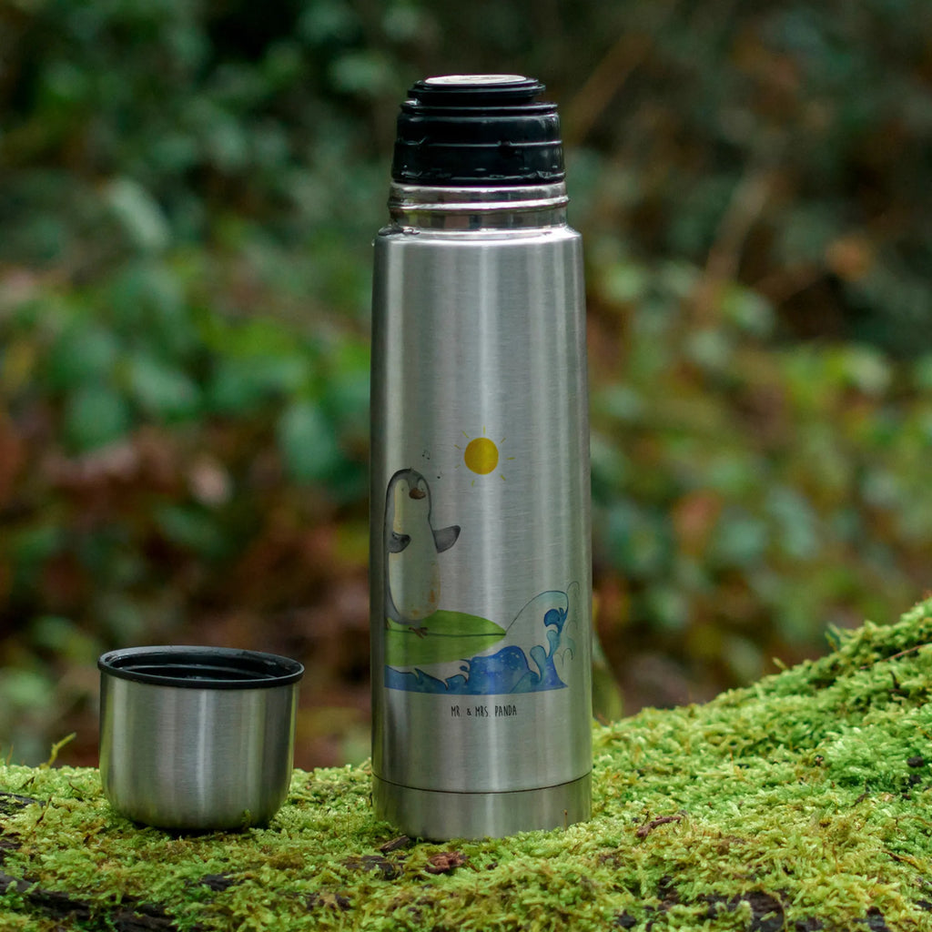 Thermoskanne Pinguin Surfer Thermoskanne, Pinguin, surfen, Wellen, Surfer, Wellen reiten, Hawaii, Urlaub, Pinguine, Portugal