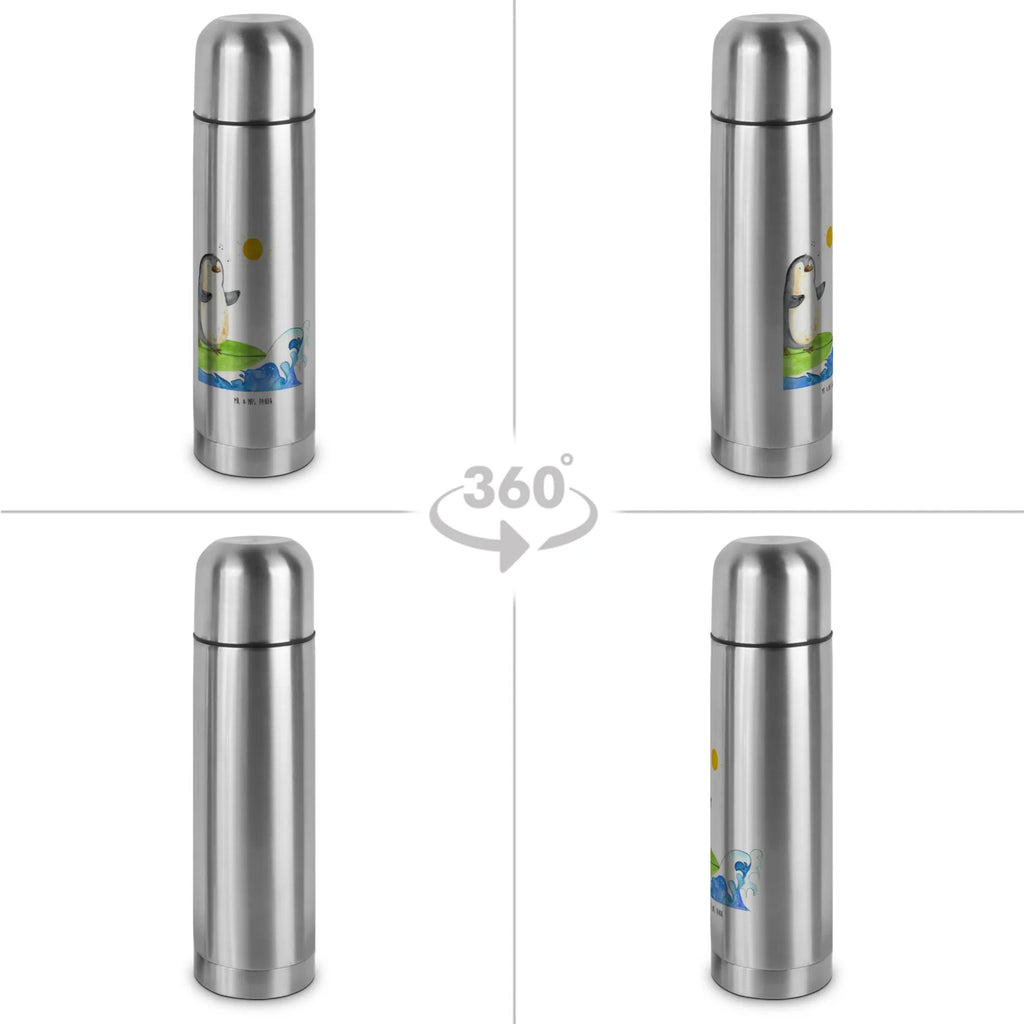 Thermoskanne Pinguin Surfer Thermoskanne, Pinguin, surfen, Wellen, Surfer, Wellen reiten, Hawaii, Urlaub, Pinguine, Portugal