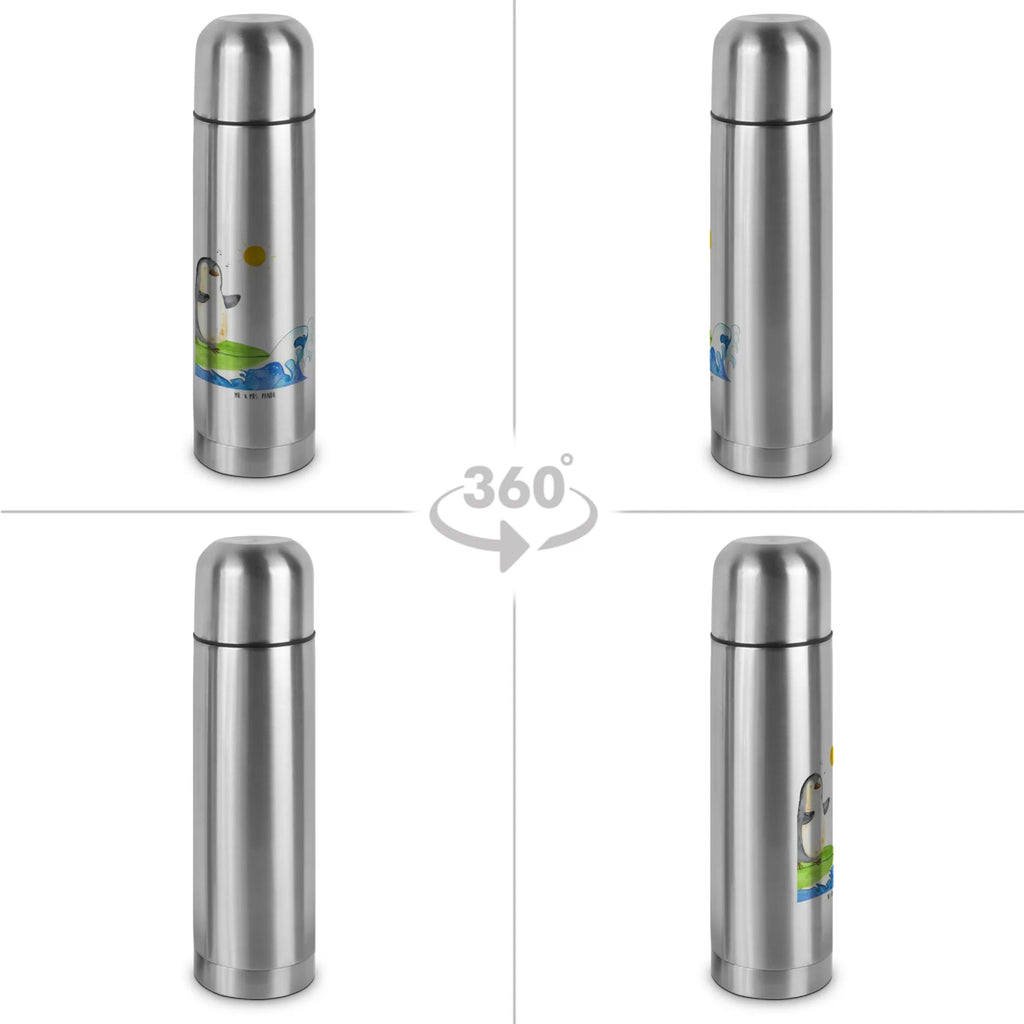 Thermoskanne Pinguin Surfer Thermoskanne, Pinguin, surfen, Wellen, Surfer, Wellen reiten, Hawaii, Urlaub, Pinguine, Portugal