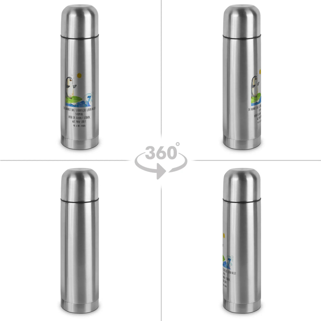 Thermoskanne Pinguin Surfer Thermoskanne, Pinguin, surfen, Wellen, Surfer, Wellen reiten, Hawaii, Urlaub, Pinguine, Portugal