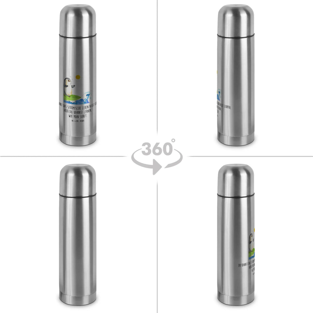 Thermoskanne Pinguin Surfer Thermoskanne, Pinguin, surfen, Wellen, Surfer, Wellen reiten, Hawaii, Urlaub, Pinguine, Portugal