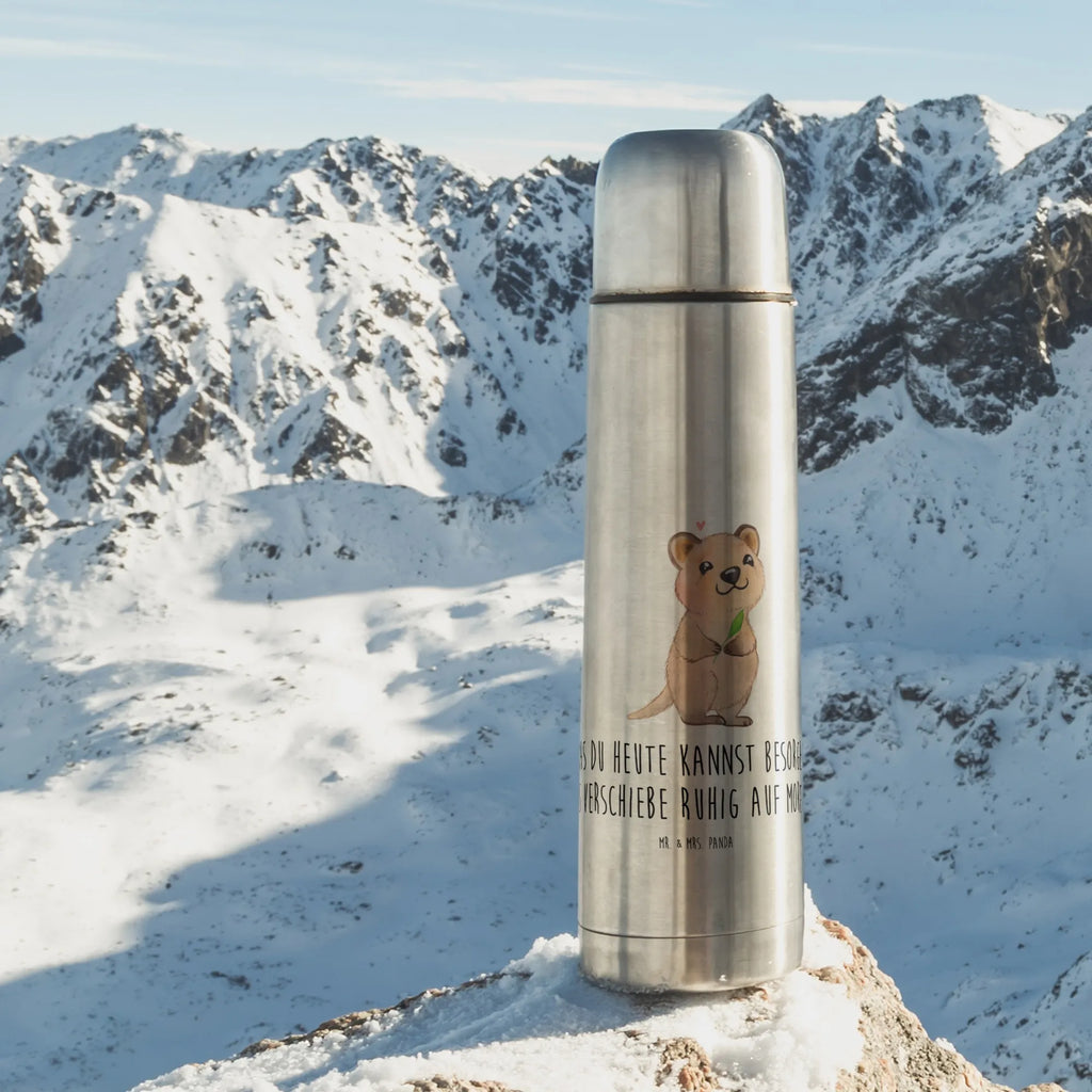 Thermoskanne Quokka Happy Thermoskanne, Tiermotive, Gute Laune, lustige Sprüche, Tiere, Lustiger Spruch, Dinge erledigen, Niedliches Tier, Verschieben, Aufschieberitis, Quokka