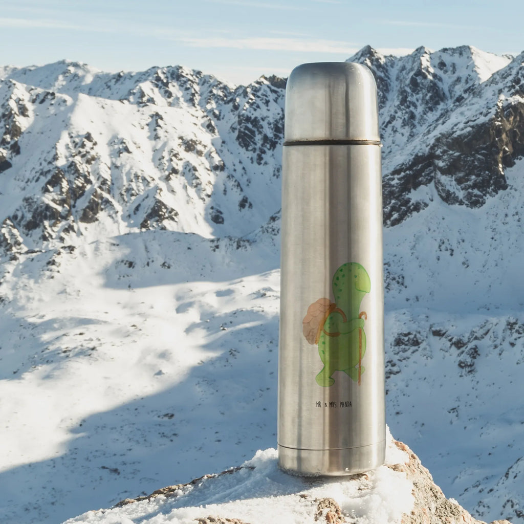 Thermoskanne Schildkröte Wanderer Thermoskanne, Schildkröte, Motivation, Neuanfang, Motivationsspruch, Motivationssprüche, Schildkröten