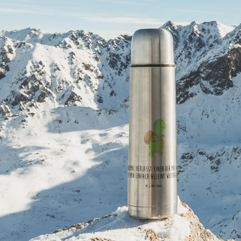 Thermoskanne Schildkröte Wanderer Thermoskanne, Schildkröte, Motivation, Neuanfang, Motivationsspruch, Motivationssprüche, Schildkröten